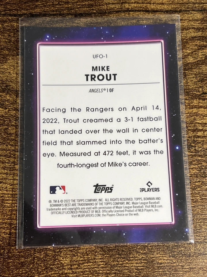 MIKE TROUT 2022 Bowman’s Best UFO Chrome Refractor #UFO-1 - Image 2 of 2