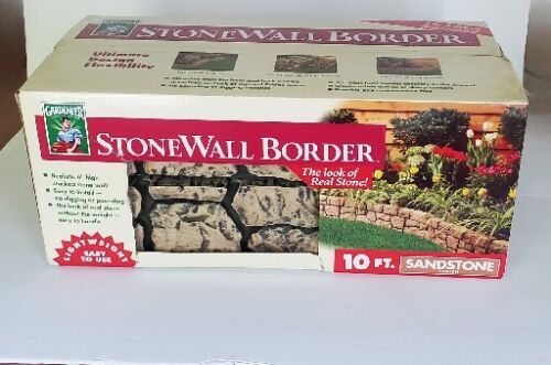 Tan Stone Garden Border 6 in. Landscaping Wall Faux No-Digging Edging Kit 10 Ft