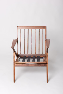 Solid Walnut Mid-Century chair inspired by the Danish modern Selig