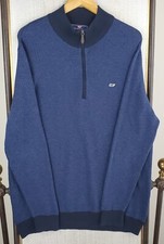 VINEYARD VINES Size XL Wool/Cotton/Poly Mens 1/4 Zip Sweater Long Sleeve Golf