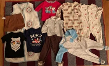 lot of 10 baby boy clothes size 9 months name brands  essentials + beach wear U8