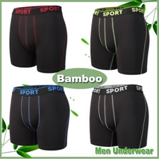 4/8 Pack Men Bamboo Underwear Breathable Boxer Briefs Soft Breathable Shorts