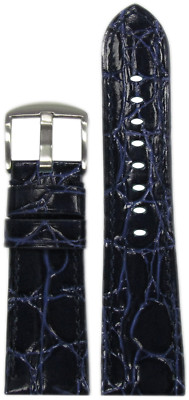 26mm XL Panatime D Blue Leather Watch Band w Gator Print&MS For Panerai Radiomir