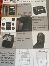 Portable Hanging Travel Shelves Bag Packing Cube Organizer Suitcase Storage L...