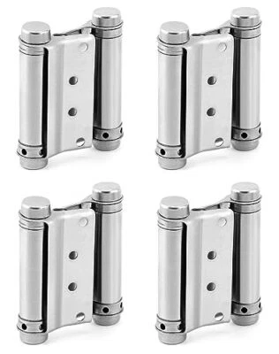 4 Pack 3 Inch Stainless Steel Cafe Saloon Door Swing Double Action Spring Hinge - Image 1 of 4