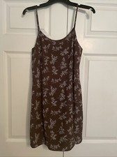 ‘90s Express Brown Floral Skort Dress With Spaghetti Straps