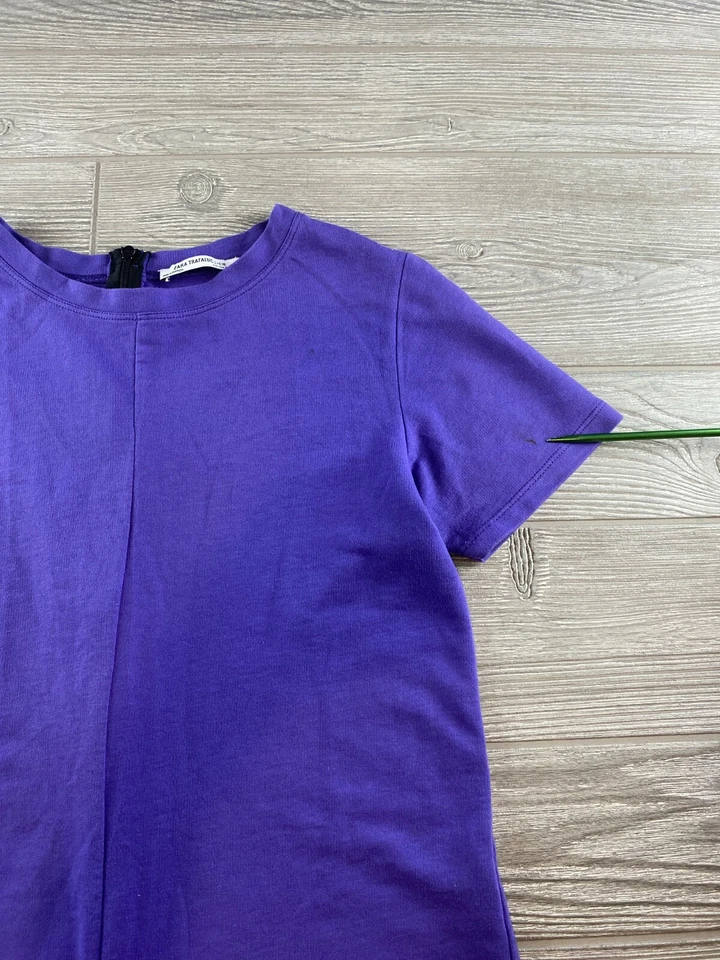 Pantalones Cortos Zara Trafaluc Mujer S Púrpura Una Pieza Mameluco Mangas Cortas Cremallera Trasera Foto 3 de 4