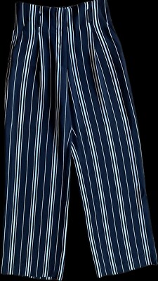 H&M Divided Wide Leg Striped Crepe High Rise  Trousers in Black & WHITE Size 6