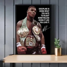 Mike Tyson Motivational Boxing Poster, Sports Quote Wall Art, Gym Decor