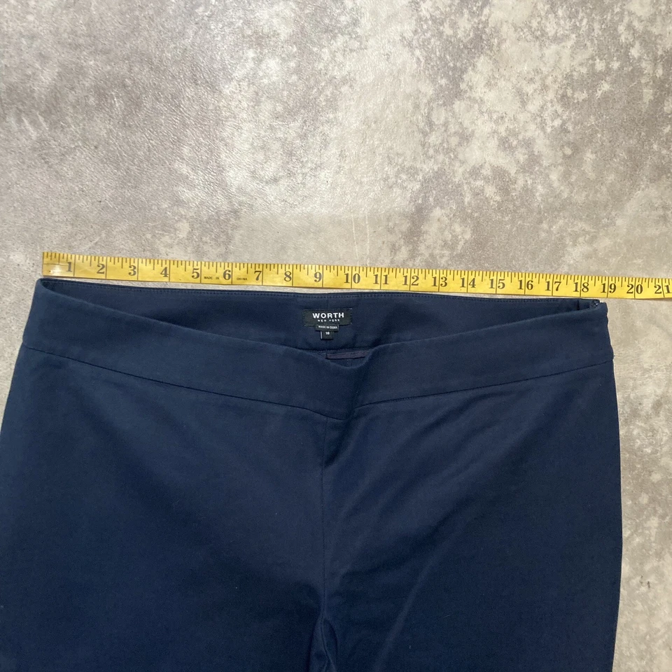 Pantalones Worth New York para mujer talla 16 negros pierna recta tiro medio pantalones oficina Foto 2 de 4