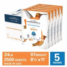 Hammermill Premium Multi-Purpose Copy Paper, 8.5" x 11", 97 Bright