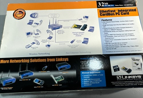 Linksys PCM200 EtherFast 10/100 32-Bit Integrated CardBus Ethernet PC Card - Afbeelding 4 van 9