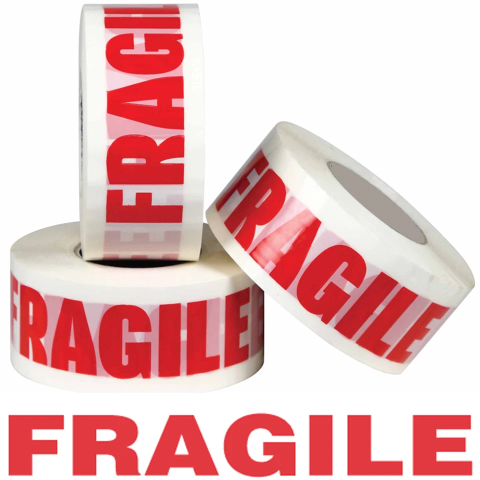 FRAGILE PRINTED STRONG PARCEL TAPE MULTILISTING 12 6 24 36 50mm 66m BOX 2" 72