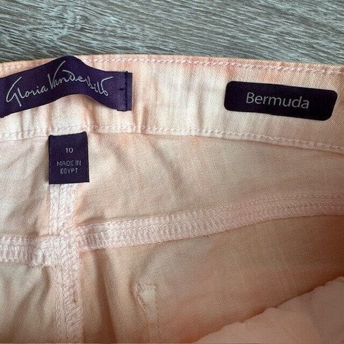 Gloria Vanderbilt Bermuda Women's Denim Shorts Size 10 Coral Essence Tie Dye NWT - Picture 4 of 6