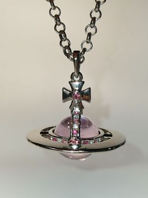 アクセサリー Vivienne Westwood PETITE ORB PENDANT New Petite Orb Pendant Necklace in RUTHENIUM-LIGHT-SIAM-CZ