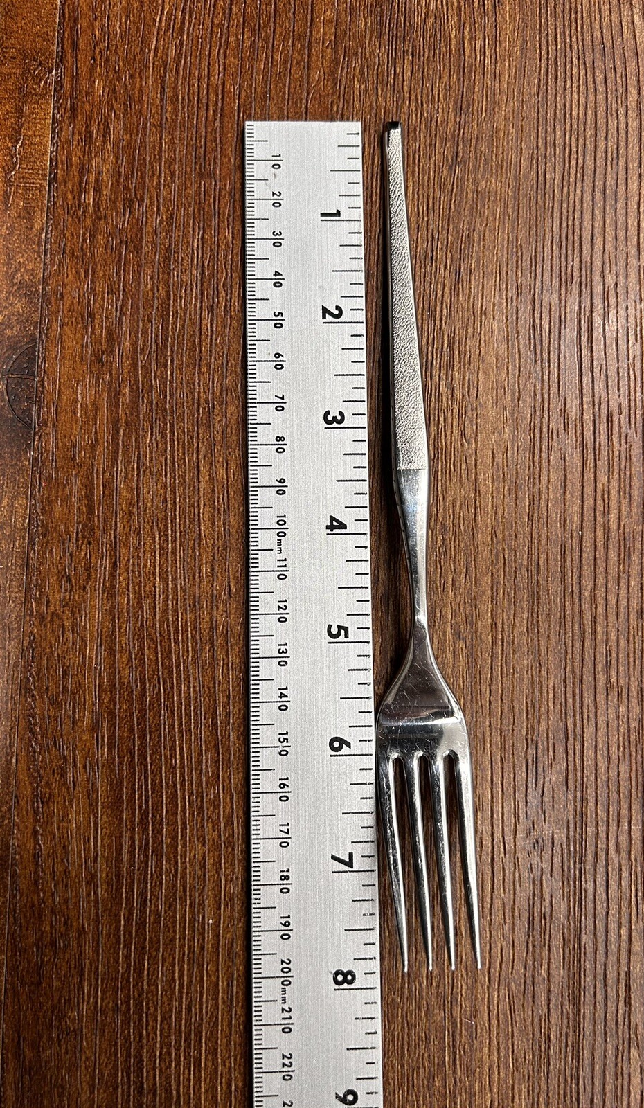 TOWLE "SHAPE" (9) Salad Forks Stainless Steel Burnished Handle Made In USA