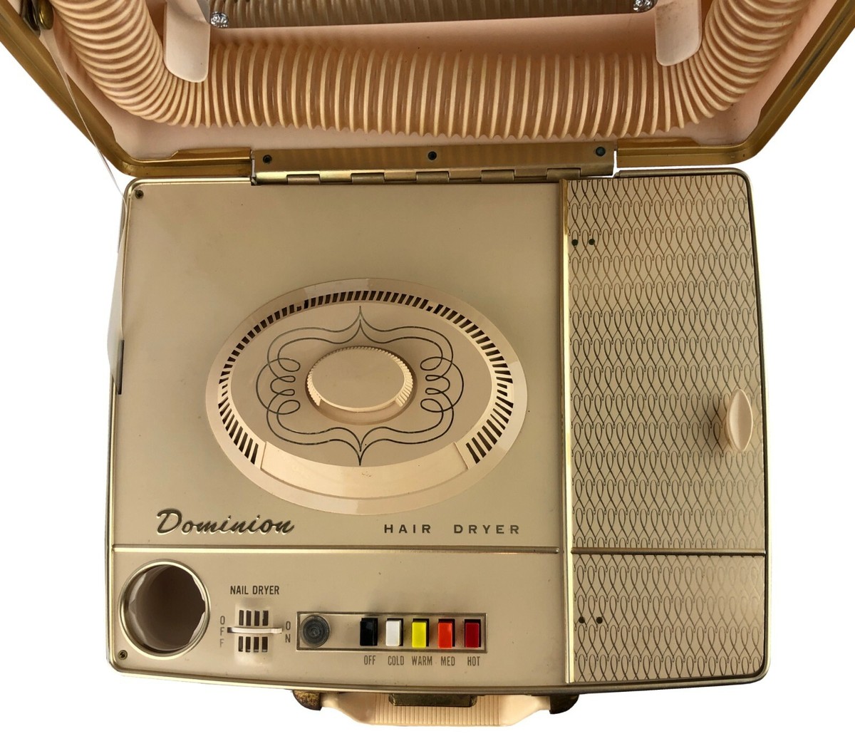 Vintage 1950s 60s Dominion Portable Suitcase Bonnet Hair Dryer Plus Nail  Dryer - Main Image