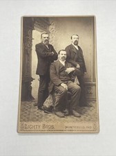 Antique 1800's Cabinet Card Lighty Bros. Monticello, In - Vintage Portrait Photo