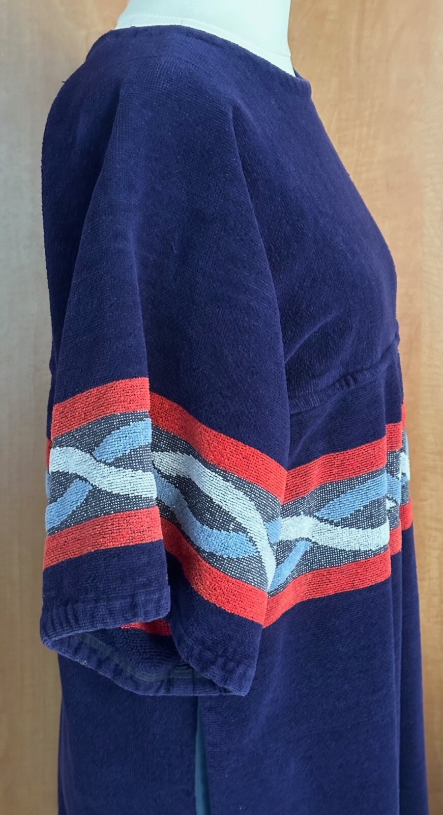 Vestaglia copricostume Yves Saint Laurent blu rosso bianco anni 70 taglia S
