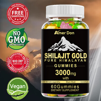 Himalayan Shilajit GOLD Gummies, Organic, Extremely Potent 3000mcg, Fulvic Acid Himalayan Shilajit GOLD Gummies, Organic, Extremely Potent 3000mcg, Fulvic Acid