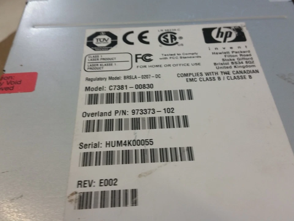 HP LTO 2 Loader Fibre Channel Tape Drive C7381-00830 - Image 3 of 3