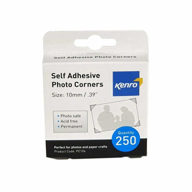 Kenro Acid Free Photo Corners Clear - Pack of 250 (PC104) Mount Photos in Album