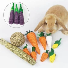 Rabbit Chew Toy Straw Radish Grind Teeth Bite Toys Tooth Cleaning Pet Supplies↔
