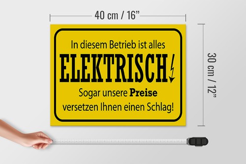Holzschild Spruch 40x30 cm Im Betrieb ist alles elektrisch Schild wooden sign - Picture 5 of 5