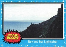 2017 Topps Reise nach Star Wars Die letzten Jedi Rey und ihr Lichtschwert #93