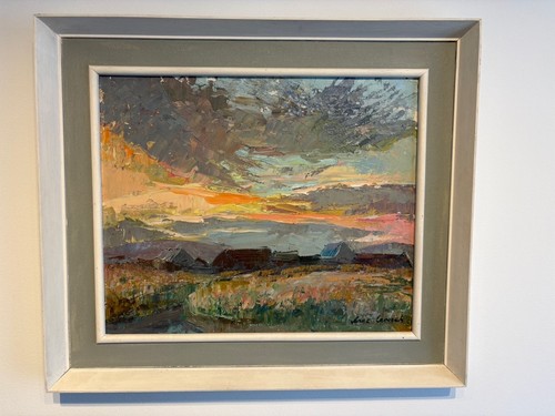Original Impressionistic Landscape Oil Painting by Anne Carrick. Signed, framed.