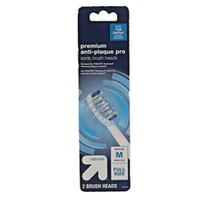 Up & Up Premium Anti-Plaque Pro Sonic Brush Head 2 Pack Medium Bristle Refills