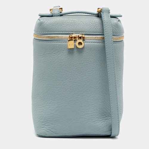 Loro Piana Pouch Light Blue Leather Crossbody Bag