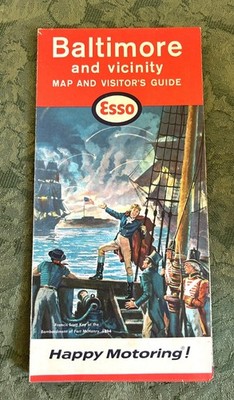 1964 Esso Baltimore & Vicinity Map & Visitor's Guide Excellent Condition