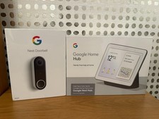 SEALED GOOGLE NEST HELLO WIRED DOORBELL NC5100GB + HOME HUB - SECURITY CAMERA
