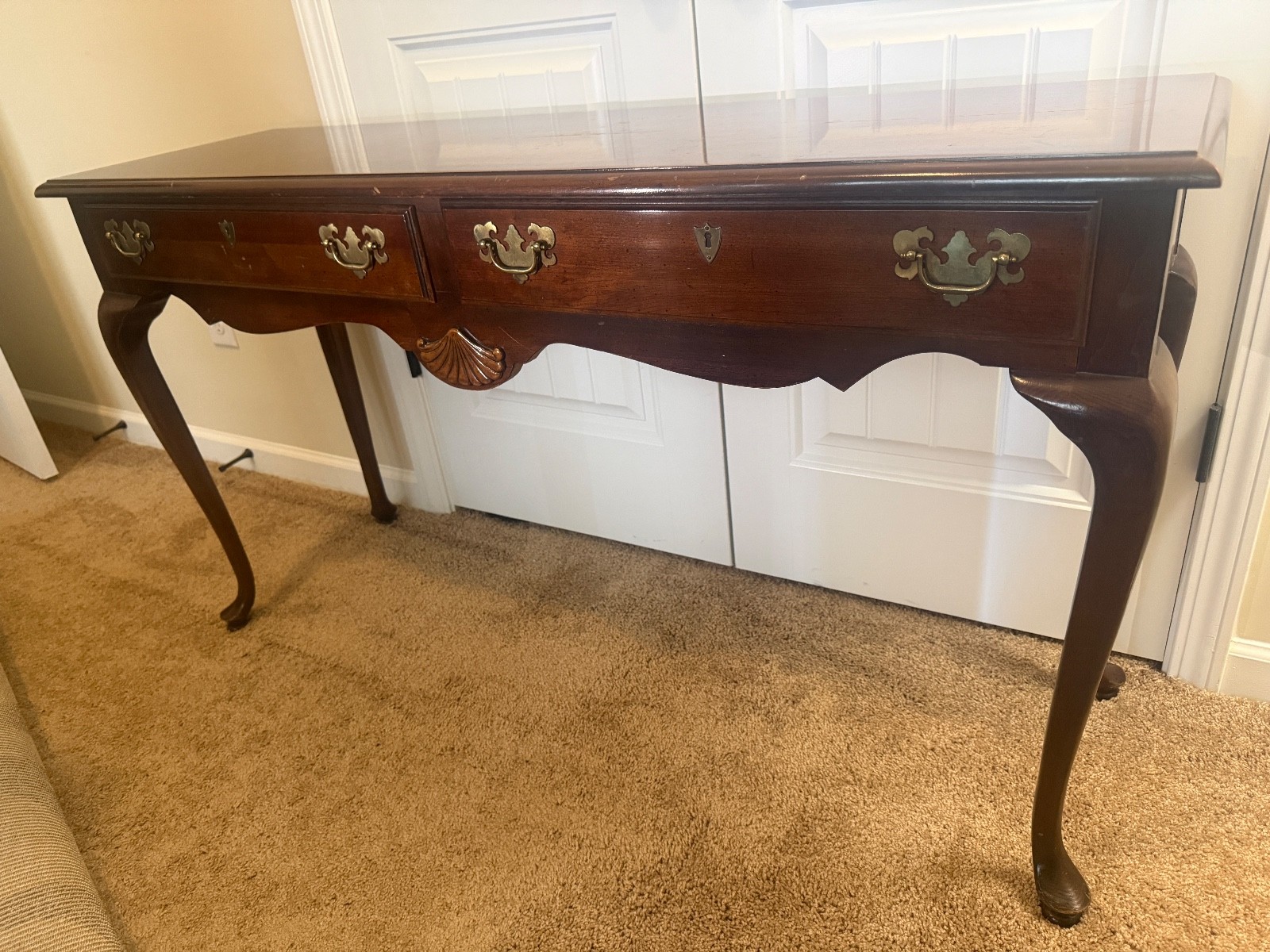 american drew furniture queen ann style console table