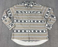 VINTAGE Wrangler Western Shirt Mens Extra Large XL Pearl Snap Brown Aztec Rodeo