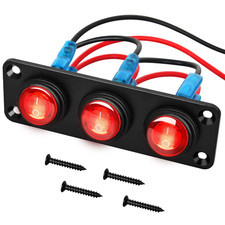 3 Gang Rocker Switch Panel 12v Waterproof On-off Toggle Switches With Red Led Li