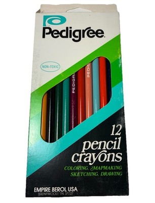 NOS Vintage 1974 Pedigree Pencil Crayons 9ct/18 Colors Empire Pencil Company