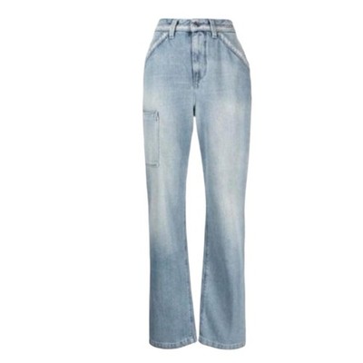 RtA Rowan High Rise Relaxed Straight Jeans Clear Sky Cargo Light Wash 27
