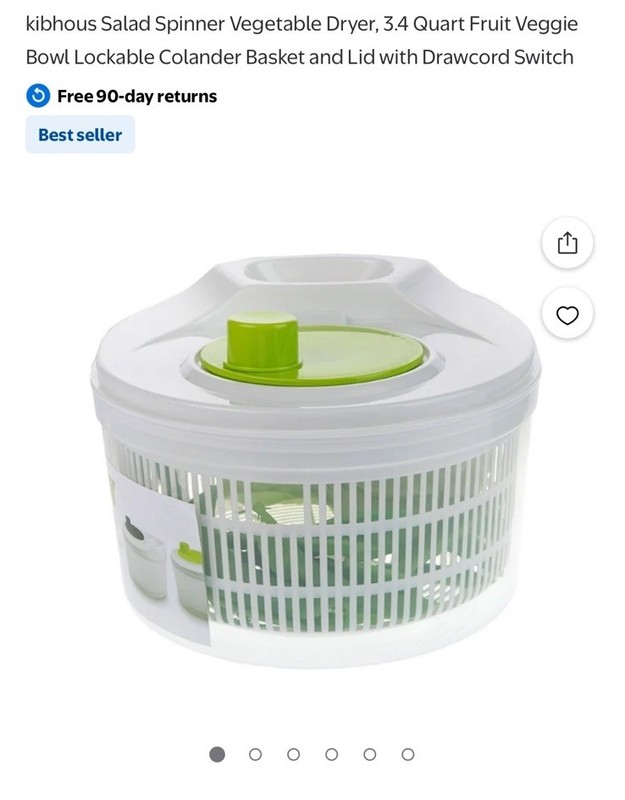 Salad Spinner Vegetable Dryer 3.4 Qt Fruit Veggie Bowl Lockable Colander Basket 