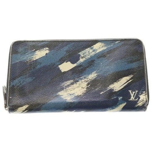 LOUIS VUITTON Zippy Organizer Camouflage Long Wallet Blue white M61676 Used 0d6d