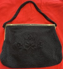 Vintage Walborg Black Beaded Evening Bag Formal Style
