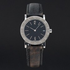 Bvlgari, ref. BB 30 SLD, 30mm, Acero, Años 90, Esfera Negra, No Funciona