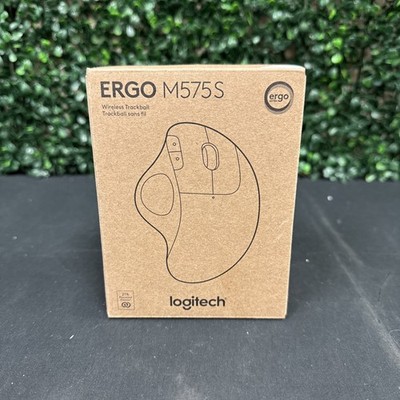 Logitech Ergo M575S Wireless Trackball Mouse Off- White Silver Ball