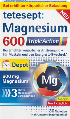 tetesept Magnesium 600 Triple Action Tablets - 30 St, 58,9g