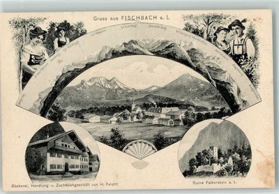 13464443 - 8201 Fischbach Ruine Falkenstein a. I. Tracht E. Felle Rosenheim LKR
