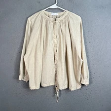 Oak + Fort Womens Size Small Beige Cotton Linen Blouse