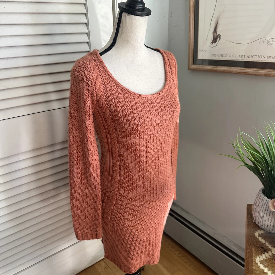 Vestido Suéter Vintage CHARLOTTE RUSSE Pequeño Marrón Tejido Suave Retro Y2K Grunge Foto 4 de 4