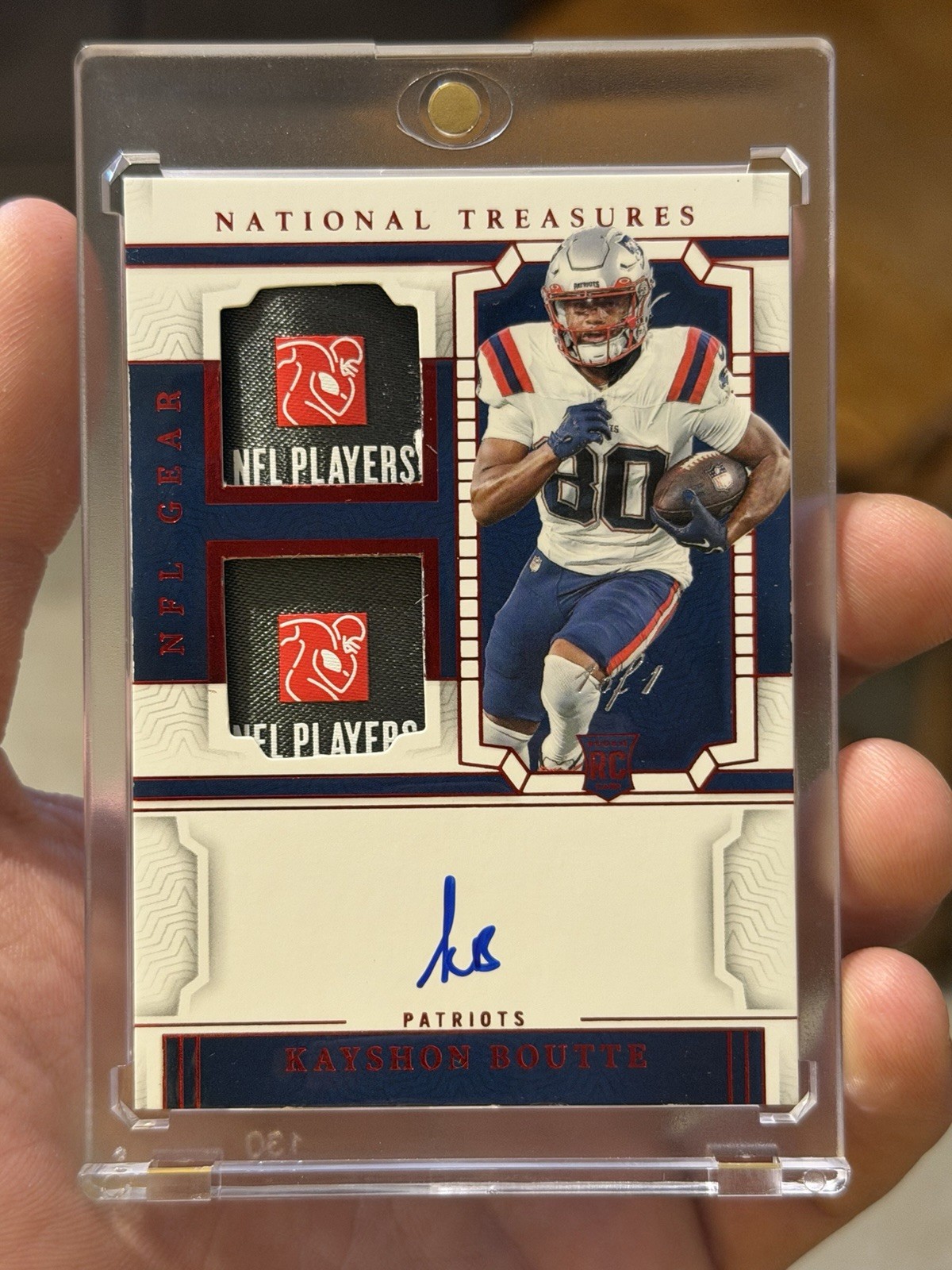 Kayshon Boutte Panini National Treasures Rookie NFL Gear Signatures Combos #KBE Laundry Tag NFL Players 1/1
