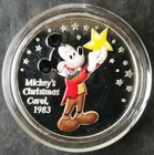 2003 1oz Silver Mickey Mouse Colorized 'Mickey's Christmas Carol' Round